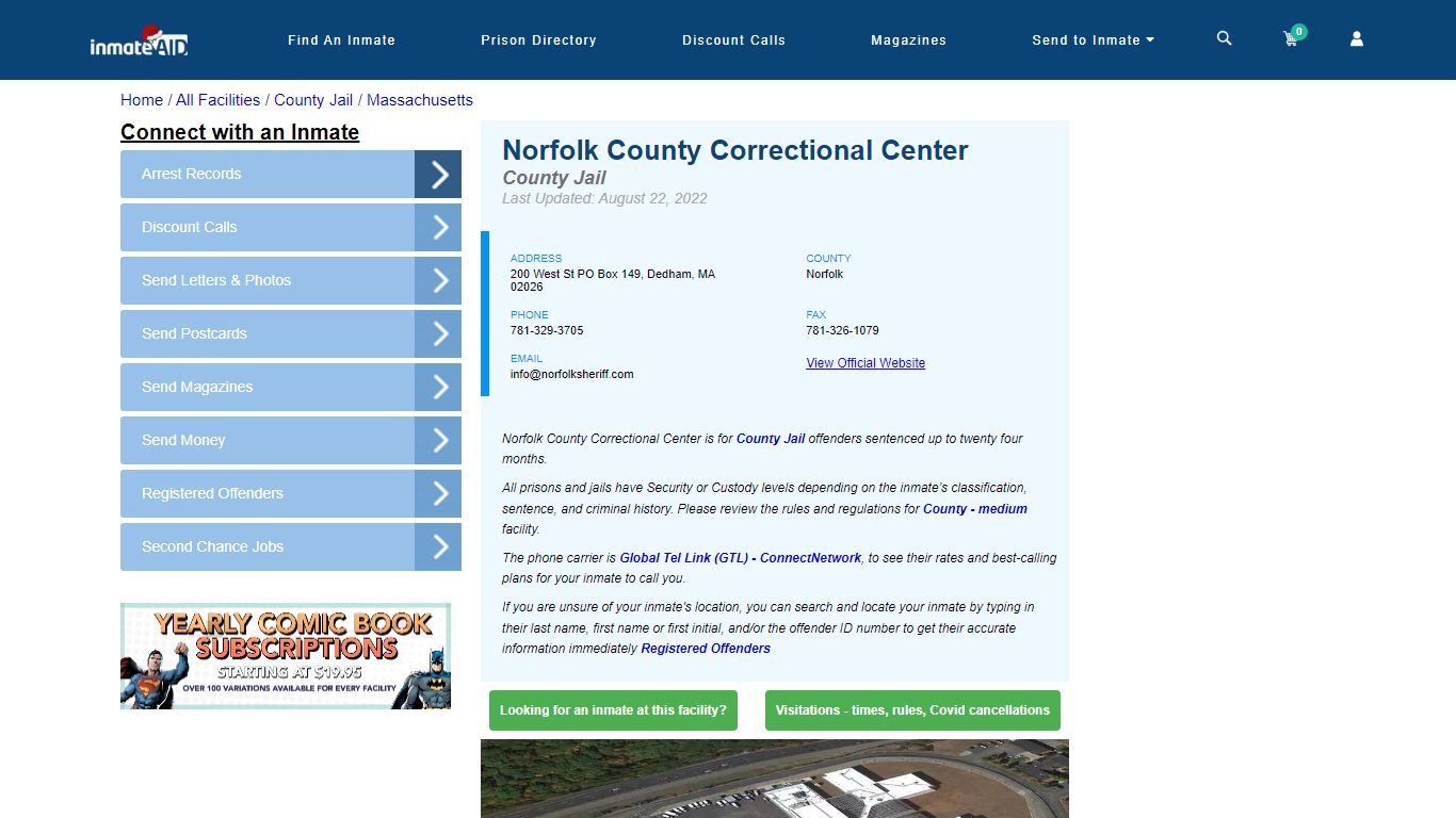 Norfolk County Correctional Center - Inmate Locator - Dedham, MA