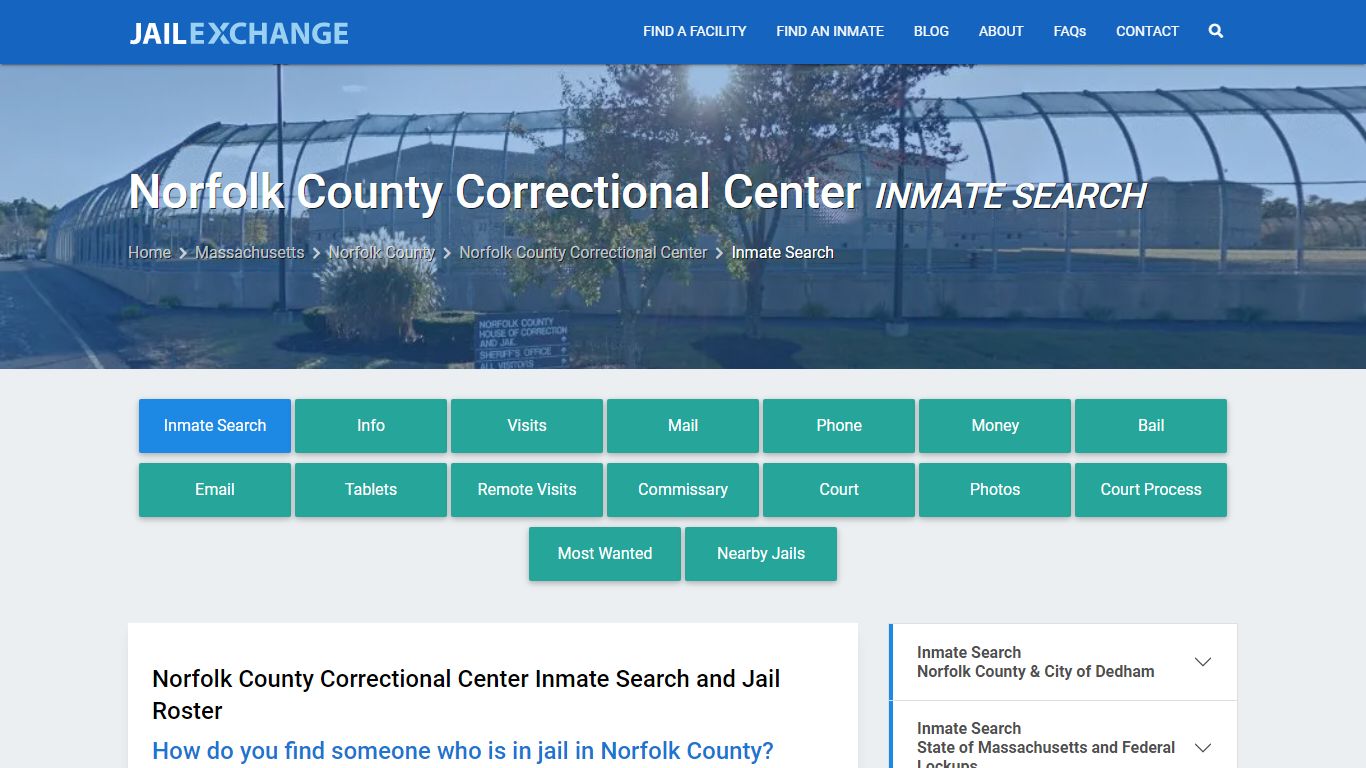 Norfolk County Correctional Center Inmate Search - Jail Exchange
